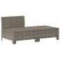 Preview: 2-tlg. Garten-Lounge-Set mit Kissen Grau Poly Rattan