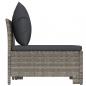 Preview: 2-tlg. Garten-Lounge-Set mit Kissen Grau Poly Rattan