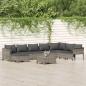 Preview: ARDEBO.de - 9-tlg. Garten-Lounge-Set mit Kissen Grau Poly Rattan