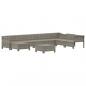 Preview: 9-tlg. Garten-Lounge-Set mit Kissen Grau Poly Rattan