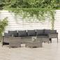 Preview: ARDEBO.de - 7-tlg. Garten-Lounge-Set mit Kissen Grau Poly Rattan