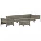 Preview: 7-tlg. Garten-Lounge-Set mit Kissen Grau Poly Rattan