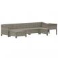 Preview: 6-tlg. Garten-Lounge-Set mit Kissen Grau Poly Rattan