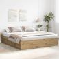 Preview: Bettgestell ohne Matratze Artisan-Eiche 200x200cm Holzwerkstoff