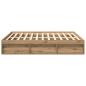 Preview: Bettgestell ohne Matratze Artisan-Eiche 200x200cm Holzwerkstoff