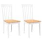 Preview: Esszimmerstühle 2 Stk. Weiß Massivholz Gummibaum