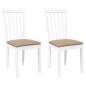Preview: Esszimmerstühle mit Kissen 2 Stk. Weiß Massivholz Gummibaum