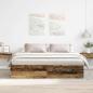 Preview: ARDEBO.de - Bettgestell ohne Matratze Altholz-Optik 200x200cm Holzwerkstoff