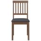 Preview: Esszimmerstühle mit Kissen 2 Stk. Braun Massivholz Gummibaum