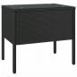 Preview: Beistelltisch Schwarz 53x37x48 cm Poly Rattan und Hartglas