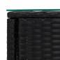 Preview: Beistelltisch Schwarz 53x37x48 cm Poly Rattan und Hartglas