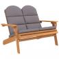 Preview: Adirondack-Gartenbank mit Kissen 126 cm Massivholz Akazie