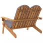 Preview: Adirondack-Gartenbank mit Kissen 126 cm Massivholz Akazie