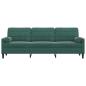Preview: Sofa 3-Sitzer mit Zierkissen Dunkelgrün 210 cm Samt
