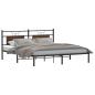 Preview: ARDEBO.de - Bettgestell ohne Matratze Braun Eichen-Optik 183x203 cm