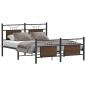 Preview: ARDEBO.de - Bettgestell ohne Matratze Braun Eiche 137x190 cm Holzwerkstoff