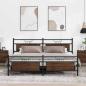 Preview: ARDEBO.de - Metallbett ohne Matratze Braun Eichen-Optik 193x203 cm