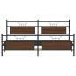 Preview: Metallbett ohne Matratze Braun Eichen-Optik 193x203 cm