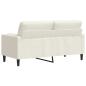 Preview: ARDEBO.de - 2-Sitzer-Sofa mit Zierkissen Creme 140 cm Samt