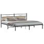 Preview: Bettgestell ohne Matratze Sonoma-Eiche 200x200 cm Holzwerkstoff