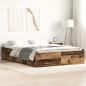 Preview: ARDEBO.de - Bettgestell ohne Matratze Altholz-Optik 120x200cm Holzwerkstoff