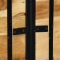 Preview: Kopfteil 140 cm Massivholz Akazie und Eisen