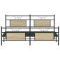 Preview: Metallbett ohne Matratze Sonoma-Eiche 160x200 cm