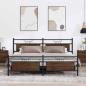 Preview: ARDEBO.de - Metallbett ohne Matratze Braun Eichen-Optik 200x200 cm