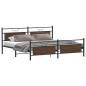 Preview: Metallbett ohne Matratze Braun Eichen-Optik 200x200 cm