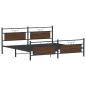 Preview: Metallbett ohne Matratze Braun Eichen-Optik 200x200 cm