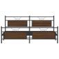 Preview: Metallbett ohne Matratze Braun Eichen-Optik 200x200 cm