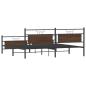 Preview: Metallbett ohne Matratze Braun Eichen-Optik 200x200 cm