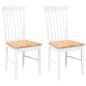Preview: Esszimmerstühle 2 Stk. Weiß Massivholz Gummibaum
