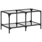 Preview: Couchtisch mit Glasplatte Transparent 78,5x40x40 cm Stahl