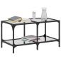 Preview: Couchtisch mit Glasplatte Transparent 78,5x40x40 cm Stahl