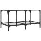 Preview: Couchtisch mit Glasplatte Transparent 78,5x40x40 cm Stahl