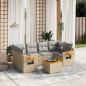 Preview: ARDEBO.de - 7-tlg. Garten-Sofagarnitur mit Kissen Beige Poly Rattan