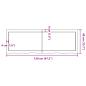 Preview: Tischplatte Dunkelbraun 120x40x(2-6)cm Massivholz Eiche