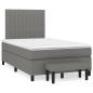 Preview: ARDEBO.de - Boxspringbett mit Matratze Dunkelgrau 120x190 cm Stoff