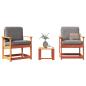 Preview: ARDEBO.de - 3-tlg. Garten-Lounge-Set Wachsbraun Massivholz Kiefer