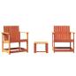 Preview: 3-tlg. Garten-Lounge-Set Wachsbraun Massivholz Kiefer