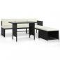 Preview: 4-tlg. Garten-Lounge-Set Poly Rattan Schwarz