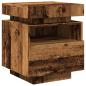 Preview: Nachttisch mit LED-Leuchten Altholz-Optik 40x39x48,5 cm