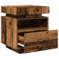 Preview: Nachttisch mit LED-Leuchten Altholz-Optik 40x39x48,5 cm