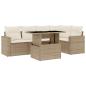 Preview: 6-tlg. Garten-Sofagarnitur mit Kissen Beige Poly Rattan