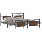 Preview: Metallbett ohne Matratze Braun Eichen-Optik 183x213 cm