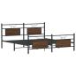 Preview: Metallbett ohne Matratze Braun Eichen-Optik 183x213 cm