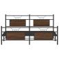 Preview: Metallbett ohne Matratze Braun Eichen-Optik 183x213 cm