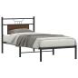 Preview: ARDEBO.de - Bettgestell ohne Matratze Braun Eiche 90x200 cm Holzwerkstoff