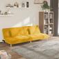 Preview: ARDEBO.de - Schlafsofa 2-Sitzer mit 2 Kissen Gelb Stoff